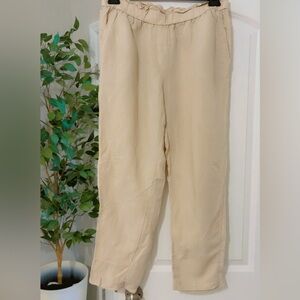 H&M linen cardigan pants capri